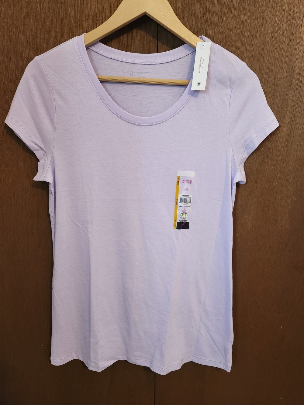 Women’s Short Sleeve Scoop Neck Top - Light Lavender